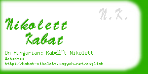 nikolett kabat business card